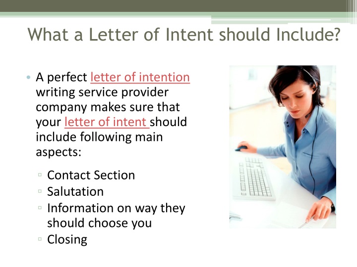 Letter of intent writing services