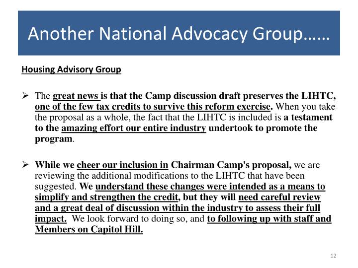 National Advocacy Group 27