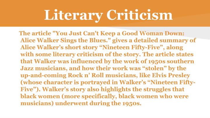 Nineteen fifty five alice walker essay