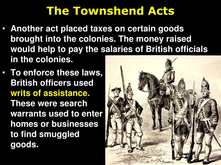 an analysis of the townshend acts Opposition to the act by lord rockingham, the british prime minister one reason that the colonists protested passage of the townshend acts was that the acts: made it impossible for colonial assemblies to control royal officials by threatening to cut off their salaries. an analysis of the townshend acts Opposition to the act by lord rockingham, the british prime minister one reason that the colonists protested passage of the townshend acts was that the acts: made it impossible for colonial assemblies to control royal officials by threatening to cut off their salaries.