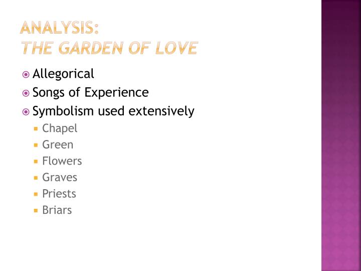 analysis of poem the garden of love analysis of poem the garden of love