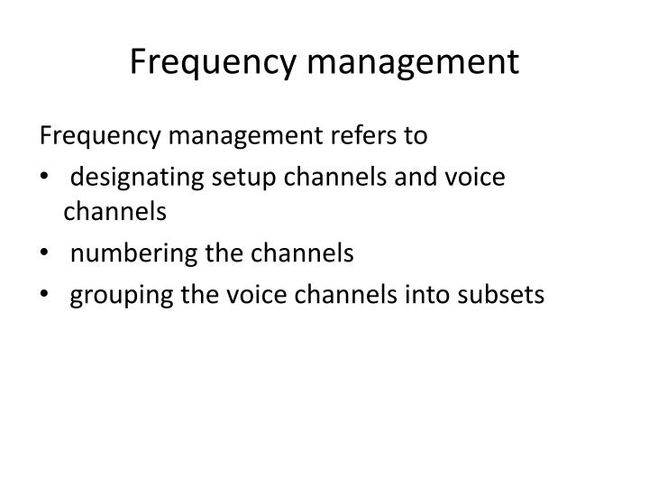 Channel allocation schemes