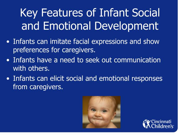 physical mental emotional and social development of infants - physical, intellectual, emotional and social development of children ages 0-8 years works cited not included physical development when the baby is picked up, the head falls backwards this is because the neck muscles are not strong and developed enough to support the head. physical mental emotional and social development of infants - physical, intellectual, emotional and social development of children ages 0-8 years works cited not included physical development when the baby is picked up, the head falls backwards this is because the neck muscles are not strong and developed enough to support the head.