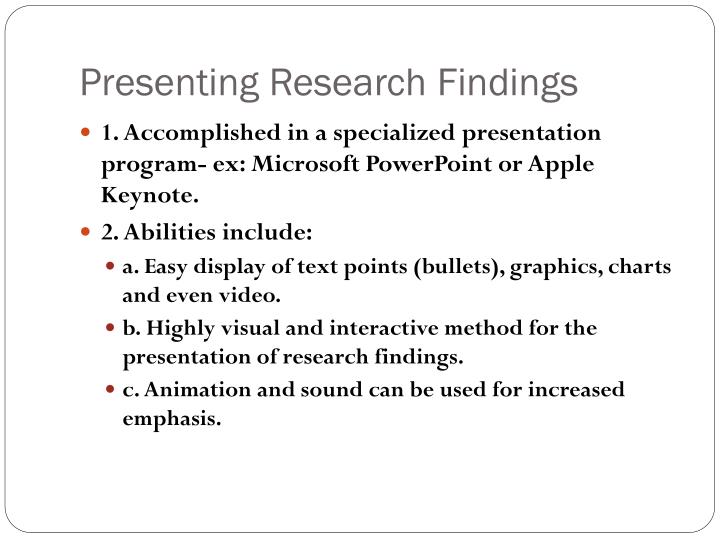 presenting research findings in a dissertation presenting research findings in a dissertation