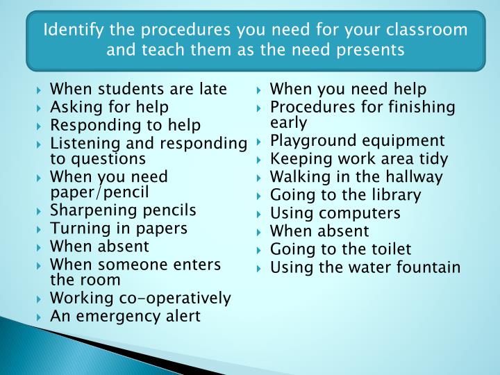 classroom management strategies Develop the right tone, make clear lesson plans and stay consistent up to the last minute of class. classroom management strategies Develop the right tone, make clear lesson plans and stay consistent up to the last minute of class.
