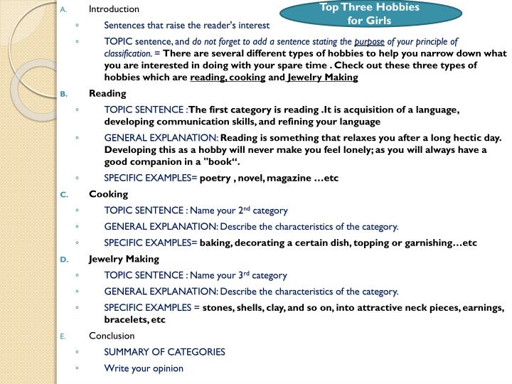 How to write a classification essay
