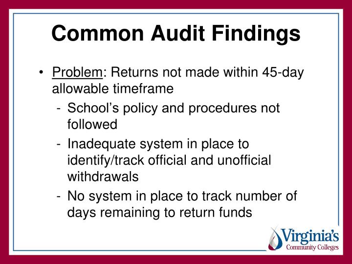 common audit findings