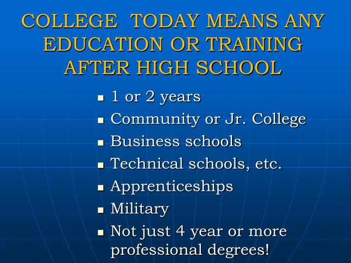 education after high school