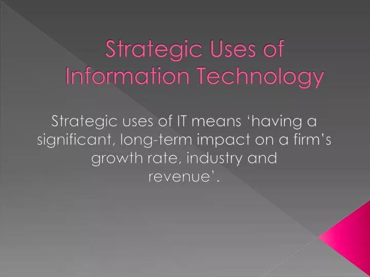 use of technology for long term growth use of technology for long term growth