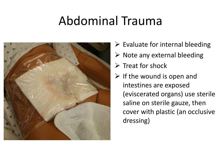 signs of abdominal bleeding from trauma