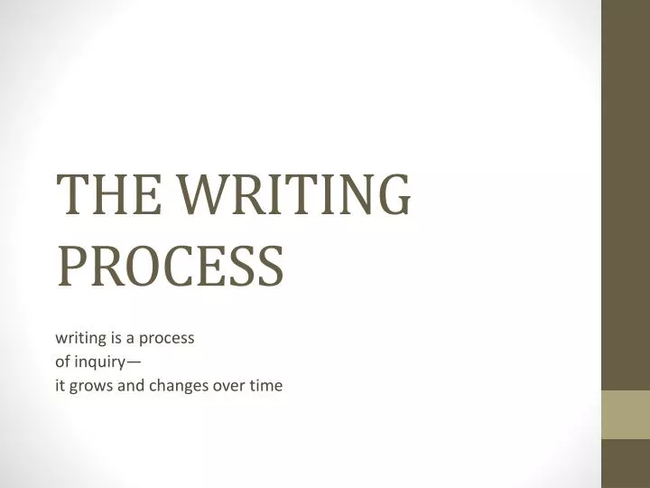 the writing process powerpoint presentation The writing process powerpoint purdue owl: writing process presentation, this presentation is designed to introduce your students to three major elements that constitute the writing process. the writing process powerpoint presentation The writing process powerpoint purdue owl: writing process presentation, this presentation is designed to introduce your students to three major elements that constitute the writing process.