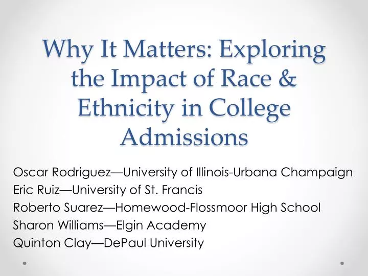 the impact of ethnicity the impact of ethnicity