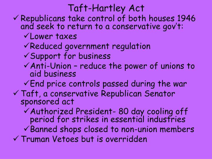 taft hartley act taft hartley act