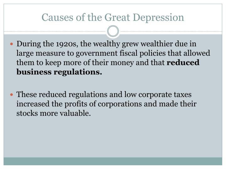 Causes of the great depression