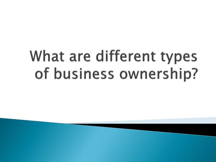types of business ownerships