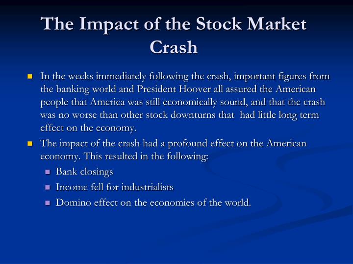 what was the effects of the stock market crash