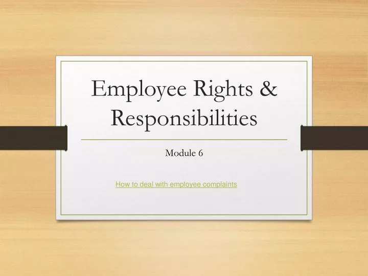 employee right and responsibilities employee right and responsibilities