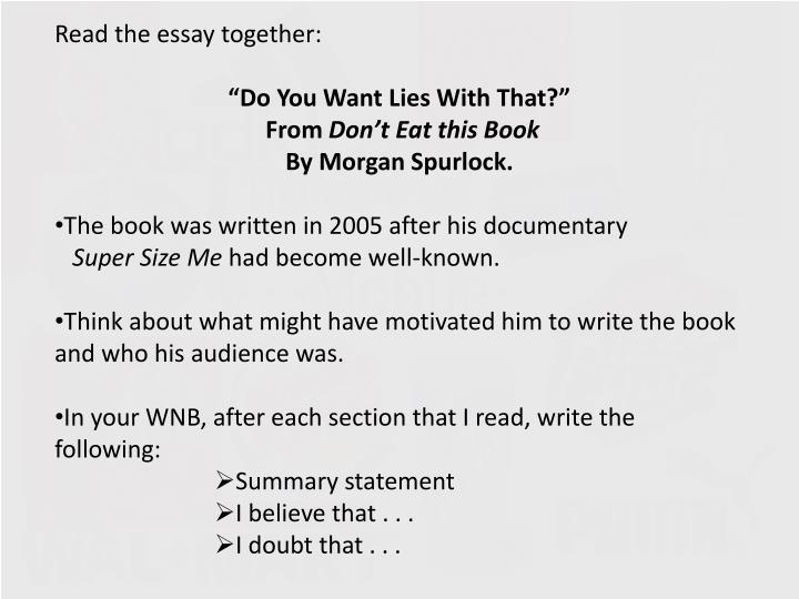 supersize me the documentary essay supersize me the documentary essay