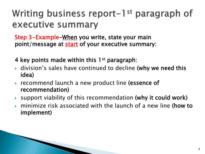 Writing a business report