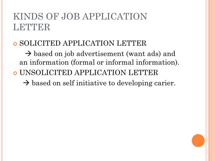 Writing a job application letter ppt