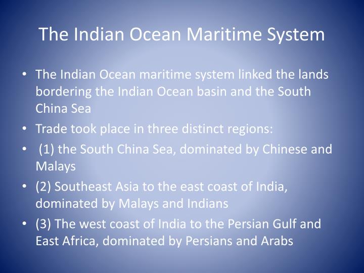 Indian ocean basin trade system