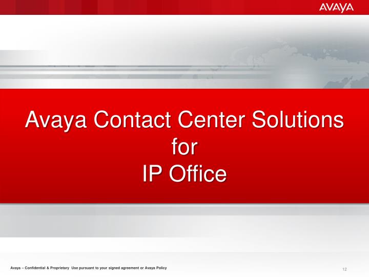 PPT - Avaya Contact Center Solutions for IP Office PowerPoint