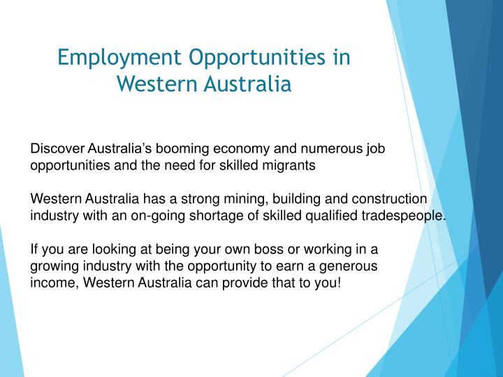 Job oppourtunities in australia