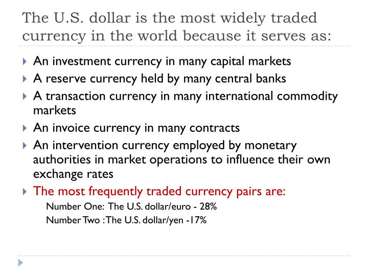 Most exchange traded currency options