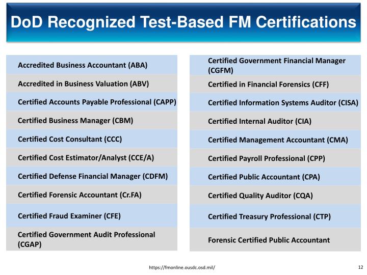 PPT DoD Financial Management Certification Program PowerPoint PPT DoD Financial Management Certification Program PowerPoint