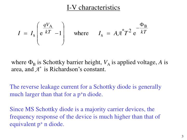 Ppt Schottky Diode I V Characteristics Powerpoint Presentation I V Characteristics