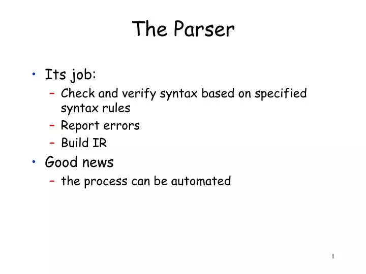Write a recursive descent recognizer for the language