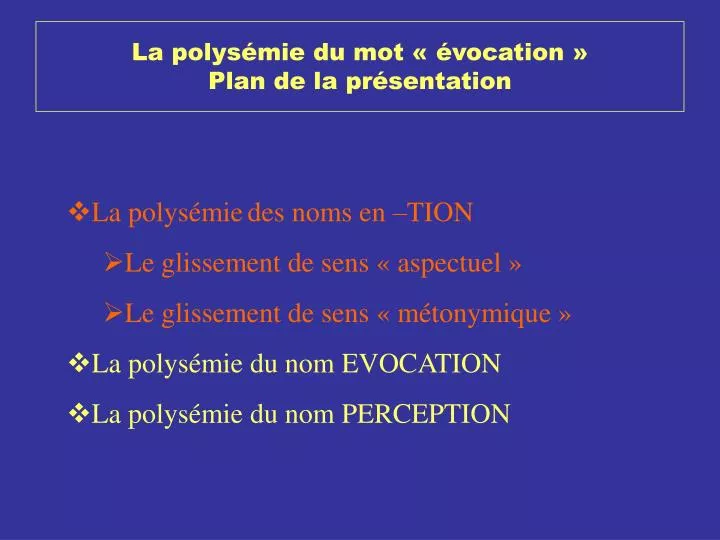 Ppt La Polys Mie Du Mot Vocation Plan De La Pr Sentation 38640 Hot Sex Picture 4362