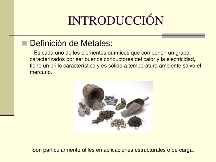 Ppt Los Metales Powerpoint Presentation Id