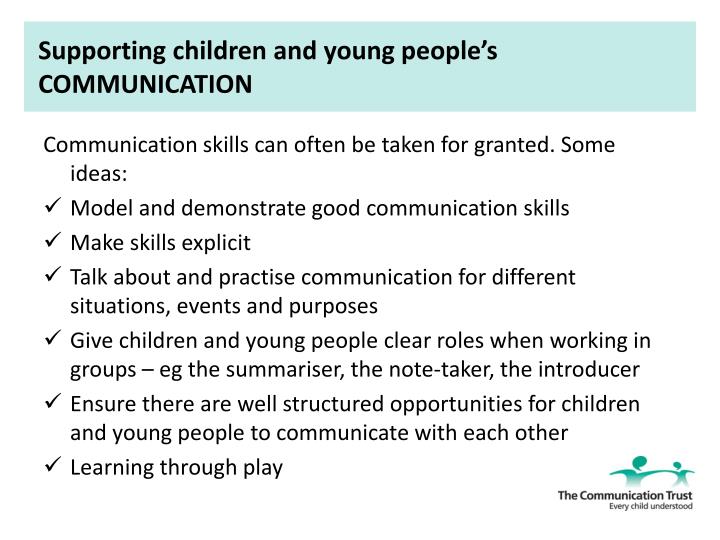 ways in which adults can effectively support and extend speech language and communication developmen Strategies to encourage language learning then the toddler learns that communication is an effective way to get his needs met below you will find a summary of strategies to support language development in infants and toddlers. ways in which adults can effectively support and extend speech language and communication developmen Strategies to encourage language learning then the toddler learns that communication is an effective way to get his needs met below you will find a summary of strategies to support language development in infants and toddlers.