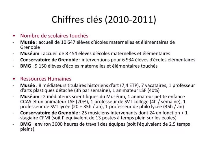 PPT Chiffres clés 2010 2011 PowerPoint Presentation free download