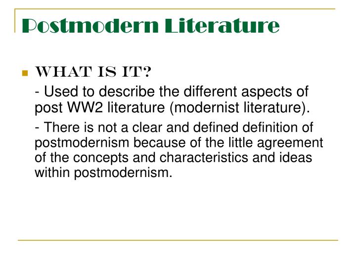 Postmodernism | Literary Theory and Criticism postmodernism characteristics in literature