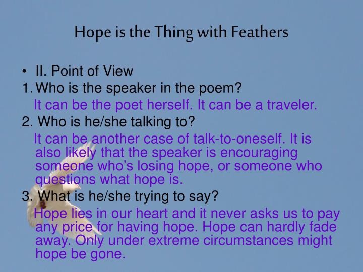 hope is the thing with feathers analysis hope is the thing with feathers analysis