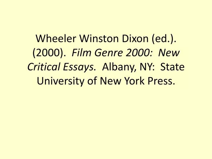 filmgenre 2000 new critical essays filmgenre 2000 new critical essays