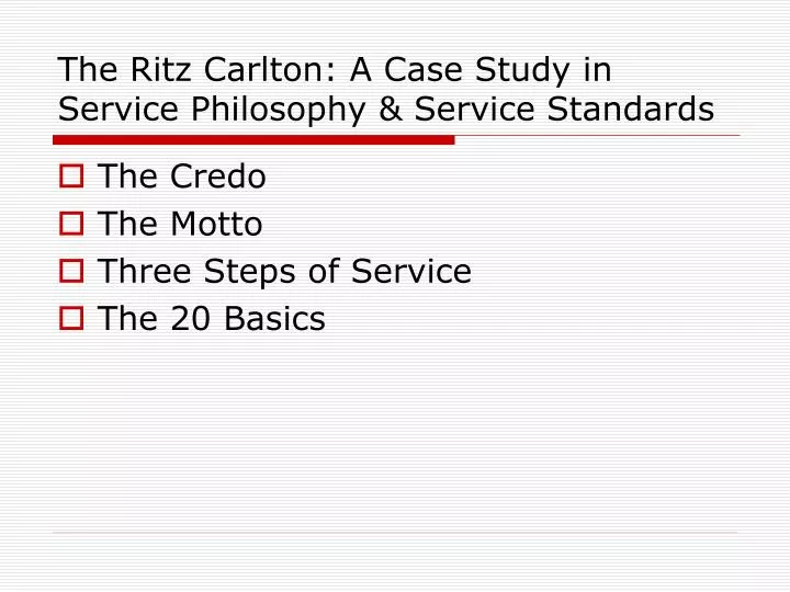 the ritz carlton case In just seven days, the ritz-carlton transforms newly hired employees into ladies and gentlemen serving ladies and gentlemen the case details a new hotel launch. the ritz carlton case In just seven days, the ritz-carlton transforms newly hired employees into ladies and gentlemen serving ladies and gentlemen the case details a new hotel launch.