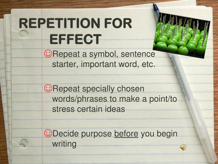 what is the effect of using repetition