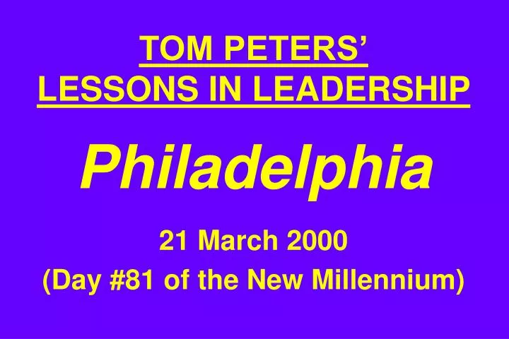 leadership in the new millenium leadership in the new millenium