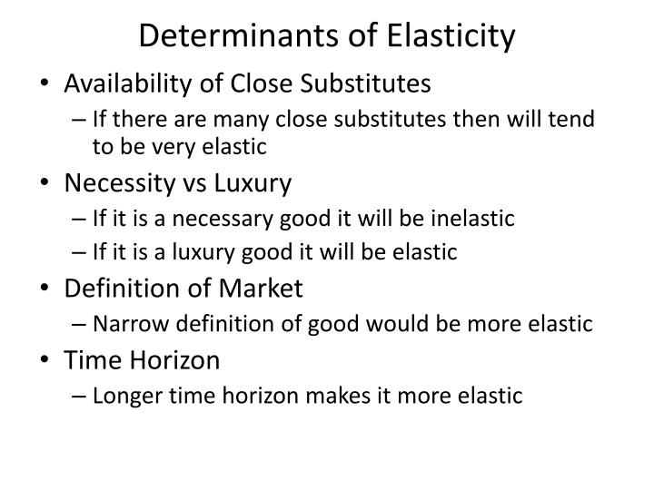 Determinants of elasticity