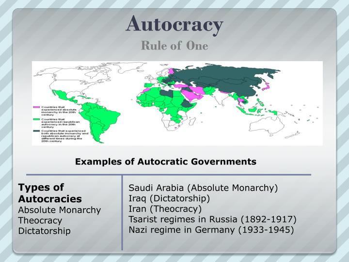 What Are The Two Types Of Autocratic Governments Listed Below