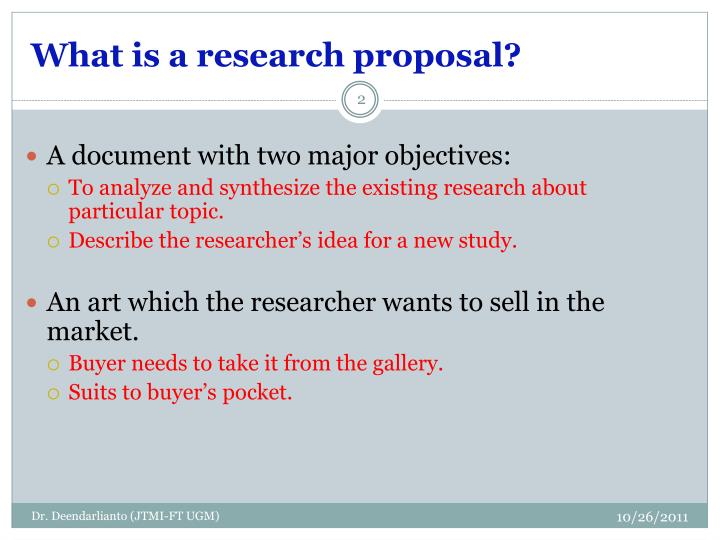 What Is Research Proposal