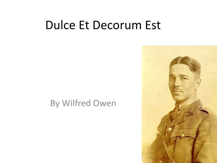 Dulce et decorum est essays