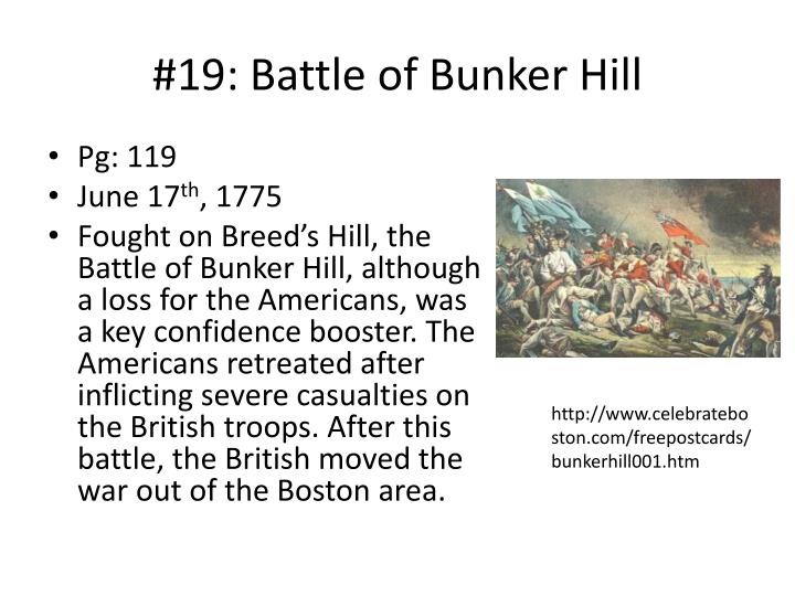 the events that led to the battle of bunker hill Timeline of the revolutionary war battle of bunker hill: battle lasts 65 minutes american troops led by isaac shelby and john sevier defeat maj patrick. the events that led to the battle of bunker hill Timeline of the revolutionary war battle of bunker hill: battle lasts 65 minutes american troops led by isaac shelby and john sevier defeat maj patrick.