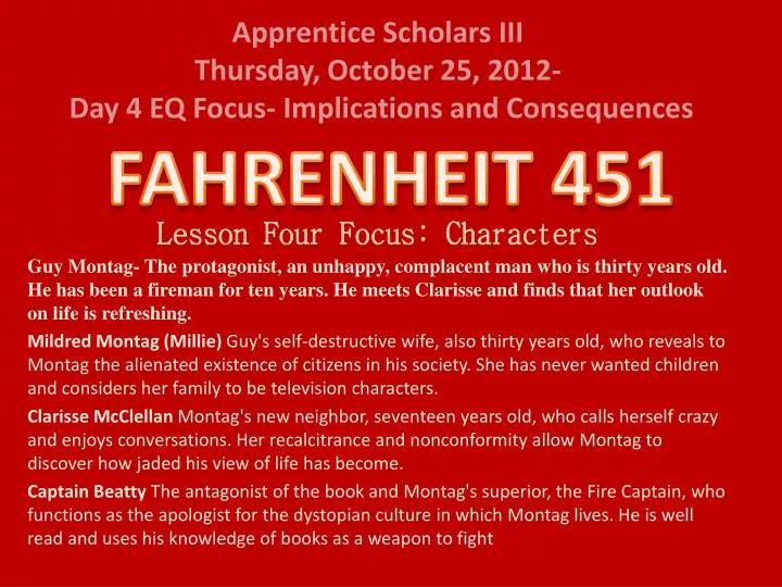 Thesis Statements For Fahrenheit 451