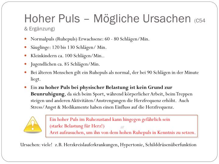 Hoher Puls Ursachen Hoher Puls Ursachen