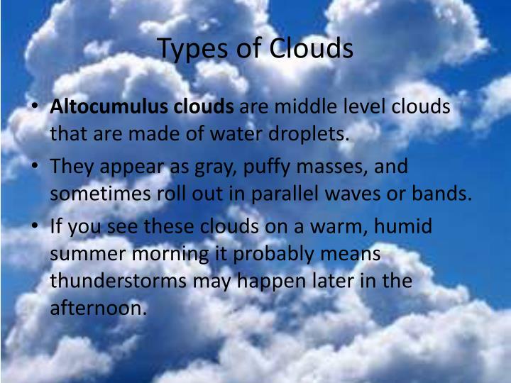 types of clouds powerpoint www imagessure com types of clouds powerpoint