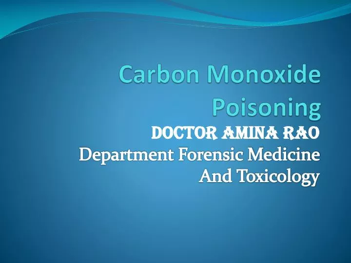 carbon monoxide poisoning test